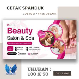 Spanduk Banner SALON & SPA Ukuran 100X50 cm Costom Desain