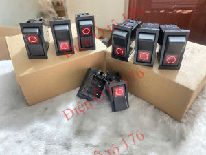 COMBO 5 công tắc AC ô tô 4 chân hình tròn có đèn. Công tắc AC số 2