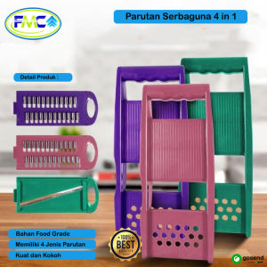 Parutan Serbaguna 4 in 1 Sayur dan Buah Alat Pisau Potong Pengiris Iris Kentang Wortel Kelapa Stainless Anti Karat