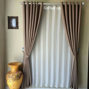 Hordeng Pintu | Gorden Warna coklat Muda | Gorden Kain Blackout Import | Gorden Jendela 1 Set Promo | Gorden Jendela ruang Tamu 1 Set | Gorden Pintu Kamar | Jendela Murah Dan cantik | Gorden Jendela 2 Kaca | Hordeng Panjang 2 Meter | Gordyn Tirai