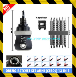 MAGNETIC RATCHET RACHET SCREWDRIVER OBENG RATCHET RACHET BB CRV GAGANG KARET PLUS MINUS MIN PENDEK MINI KECIL BUNTEK CEBOL MUNGIL STUBY MAGNET KUNCI SET DUA ARAH SISI BOLAK BALIK BOLAKBALIK PLUS MINUS MIN KOMPLIT LENGKAP KUAT MULTIFUNGSI SERBAGUNA 13IN1