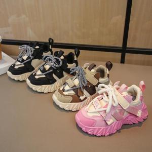 SHUNAICHI New Arrival Children Sneakers Pretty Silhouette Girl Running Shoes Pink Black Khaki Trendy Kids Shoes Boys Training Shoes G09212