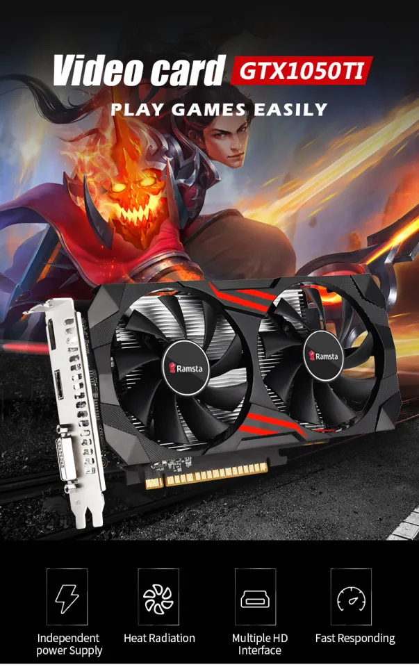 Ramsta GTX750Ti GTX1050Ti GT730 Graphics Card 4GB GDDR5 Video
