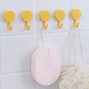 10pcs Plastic Adhesive Hook Strong Adhesive Hanger Kitchen Bathroom Punch-Free Wall Adhesive Hook
