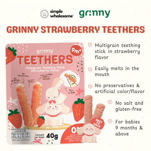 Simple Wholesome Grinny Teether Snack Baby Kid Teething Biscuit Stick Strawberry Mixed Berry Apple Broccoli Vegetable