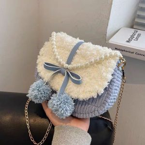 Hand-woven bags diy DIY material kit for making a mesh ice-bar yarn crossbody bag as a gift for girlfriend or best friend