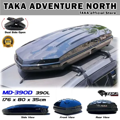 TAKA MD-390D Car Roof Box [Explorer Series] [L Size] [Glossy Black] Cargo ROOFBOX