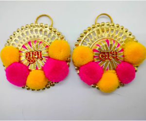 Traditional Handmade Shubh Labh Door Hangings for Diwali Decoration | Pooja Rooms | Wall Hanging for Diwali Gift | Festive Decor (Pack of 2 Pcs)
