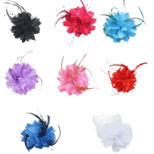 Creative Floral Hair Pin with Feather Designs Hairpieces Cosplay Hair Accessory for Costume Role Play and Stage Shows