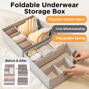 Dormitory Underwear Organizer Folding Storage Popup Adjustable Drawer Compartment Clothing Box Student Dormitory Essential Household Organizer