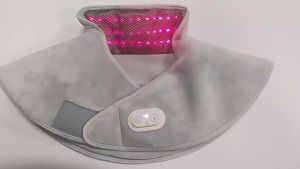 Far Infrared Red Light Shoulder Wrap Massager with Vibration Portable Neck and Shoulder Warmer 3 Heat Settings Foldable Black for Home Relaxation
