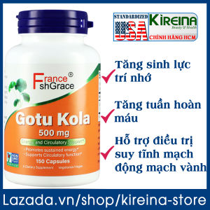 Viên uống Gotu Kola tăng sinh lực trí nhớ tăng tuần hoàn máu 500 mg 150 viên