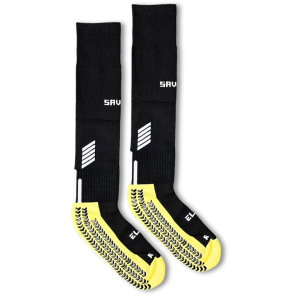 Kaos Kaki Savior Panjang Anti Slip Kaoskaki Olahraga Futsal Sepakbola Anti Licin Warna Hitam Putih