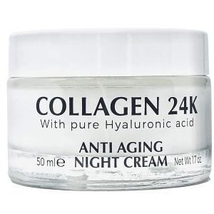 Delfanti-Milano • COLLAGEN 24K • Night Cream • Face and Neck Moisturizer with pure Hyaluronic Acid • Made in Italy