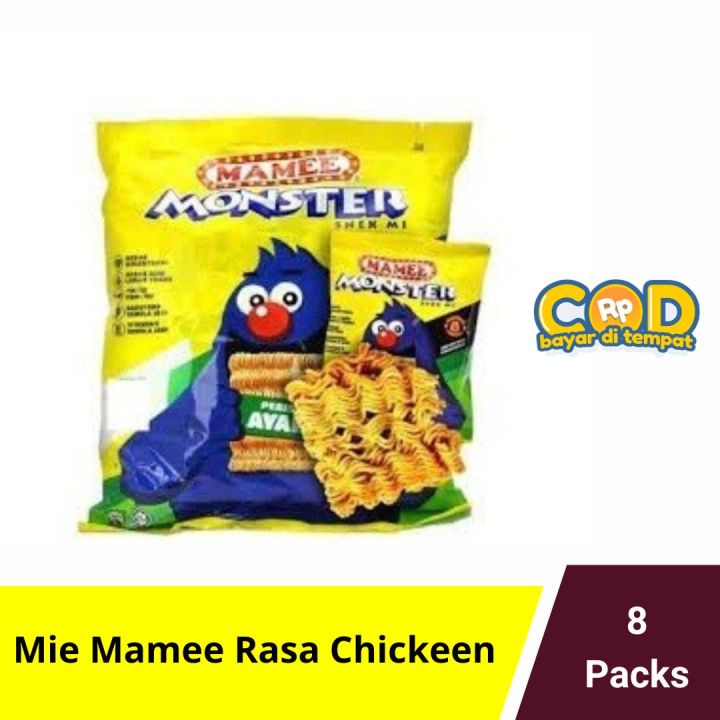 Mie Mamee Monster Chicken Flavour Noodle Snack Mie Kremes Rasa Ayam Isi 8 Pack Lazada 8997