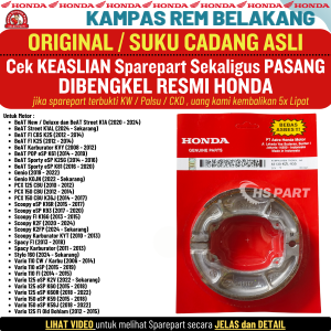 Kampas Rem Belakang Tromol Beat Fi New POP Deluxe Street Scoopy New Original Honda 100%