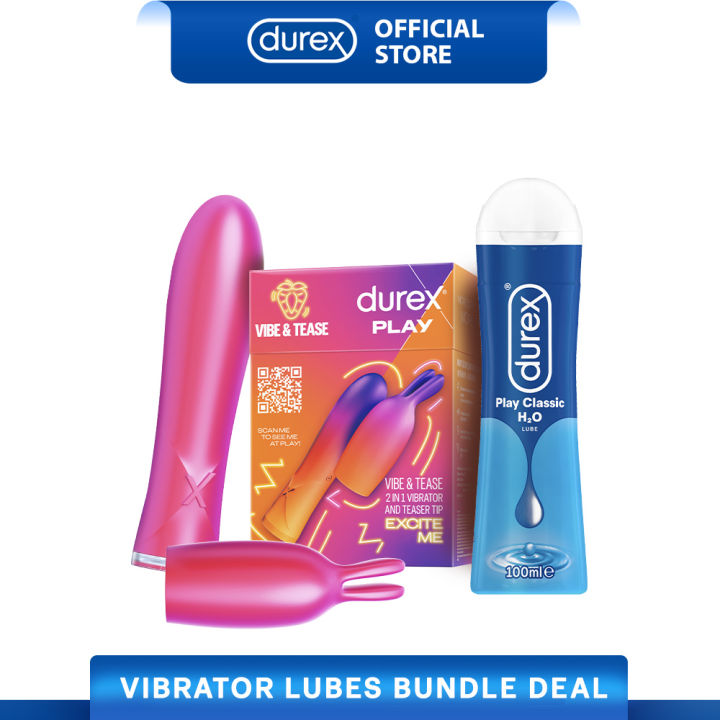 Toy - Vibrator lubes] Durex Play Vibe & Tease 2 in 1 Vibrator and Teaser  Tip + Durex Play Classic Lube Lubricant Gel 100ml | Lazada