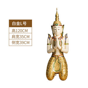 เทพพนม ตกแต่งร้านเสริมสวยสปาสไตล์เอเชียตะวันออกเฉียงใต้ งานหัตถกรรมไทย พระนั่งคุกเข่า ตกแต่งต้อนรับสไตล์ไทย