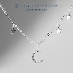 Dây Chuyền Bạc Nữ Cao Cấp 925 JENSY Chuỗi Trăng Sao Lacey VCTL7. Vòng Cổ Bạc Nữ Nhẹ Nhàng