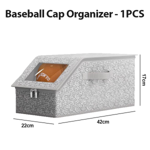 Baseball Cap Organizer with Transparent Window Stackable Dustproof Storage Box Large Capacity Hat Organizer for Home Space Saving