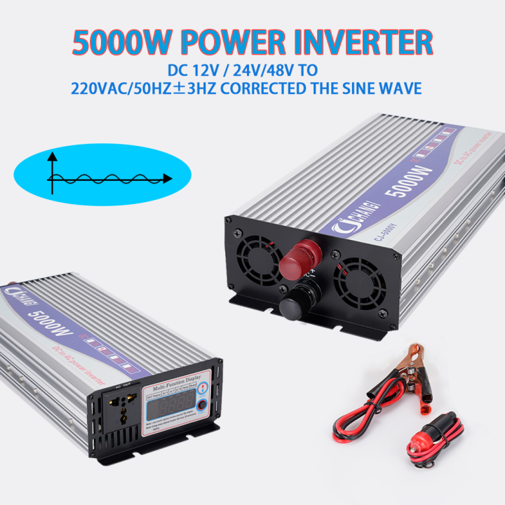 Solar Inverter Modified Pure Sine Wave Power 5000W DC 12V/48V to AC ...