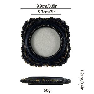 SWEET Goth Baroque Style Photo Frame Resin Black Picture Frame Ornaments Creative Mini Photo Display Holders Tabletop Wall Decor