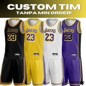 [FREE CUSTOM SATUAN] Jersey Basket Satuan Los Angeles LA Lakers NBA Baju Kaos T-Shirt Tshirt Atasan Costum Kostum