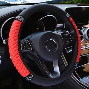 JAYQQ Chất liệu da Napa Vỏ bọc vô lăng cương pha lê Chống mài mòn Chống trơn trượt Bọc bảo vệ vô lăng ô tô Thoáng khí Bọc Vô Lăng Ô Tô Dành cho mọi mùa