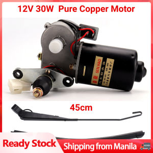 Universal UTV 12V 30W Pure Copper Motor Electric Windshield Wiper Kit For Polaris Ranger RZR Can Am Tricycle With On/Off Button