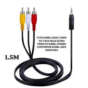 V195 3.5 35 MM JACK TO 3 RCA MALE AUDIO VIDEO AV CABLE AUX STEREO CORD STANDARD CONVERTER WIRE FOR.