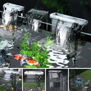 Q-1151 STORE waterfall Fish tank filter wall-mounted 3 in 1 Circulating Water Purifier Durable Built-in Clean water cycle for Home