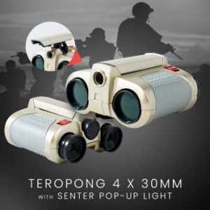 Scope Teropong jarak jauh asli origiinal 4 x 30mm Binoculars with Senter Pop-Up Light - JYW-1226 JM BB 015