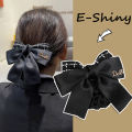 Fashion Ribbon Plaid Hairgrips Crochet Bun Net Nurse's Bow Spring Clips Office Lady Bow Tie Hair Accessories. 