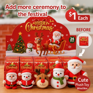 Christmas Blind Boxes Cute Cartoon Doll Keychain Ornament Backpack Pendant Christmas Gift for Boys and Girls