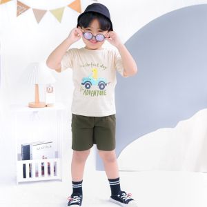 Setelan Fashion Anak Laki Laki Oman Set 1 - 5 Tahun LittleBee Bahan Katun 30s Baju Harian Anak Cowok