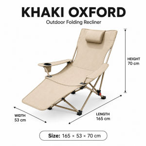 Camping Chair Foldable Recliner Rest Kerusi Lipat Lazy Chairs Leg Rest Outdoor Beach Fishing