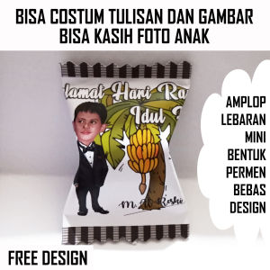 (isi 10 pcs) Amplop Permen (bisa costum design) bisa tambah foto anak atau nama usaha Amplop Permen Snack Amplop Lebaran Permen Amplop Bentuk Permen Amplop Lebaran Snack Permen Amplop Lebaran Bentuk Permen Lucu