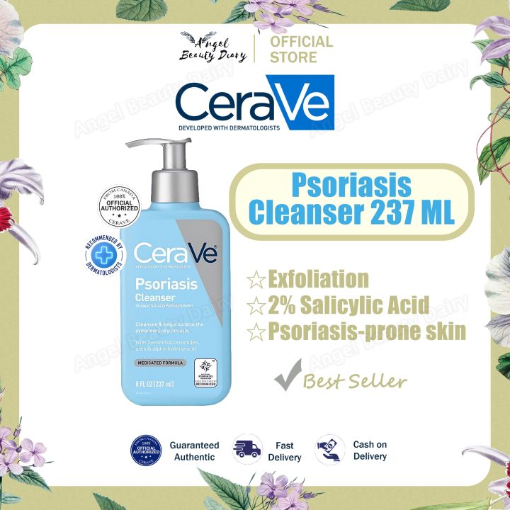 Cerave Cleanser For Psoriasis Treatmentwith Salicylic Acid For Dry Skin Itch Relief And Latic 1465