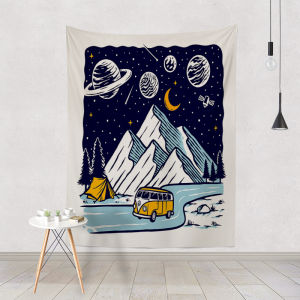 ผ้าพื้นหลังแคมป์ปิ้ง ตกแต่งแคมป์ ผ้าแขวนที่เข้ากัน ขายดี สไตล์อเมริกันที่ปรับแต่งได้ ins ผ้าปูโต๊ะสำหรับปั่นจักรยานกลางแจ้ง