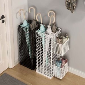 NEXASHOP 3Pcs/Set Drainage Umbrella Storage Rack Metal Large Capacity Umbrella Storage Device Durable Wear-resistant Umbrella Bucket Home