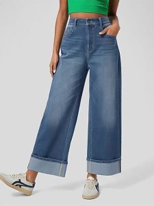 G7 European and American Cross-Border Fashion High-Waisted Straight-Leg Jeans 2025 Spring New Womens Casual Wide-Leg Pants 7/7