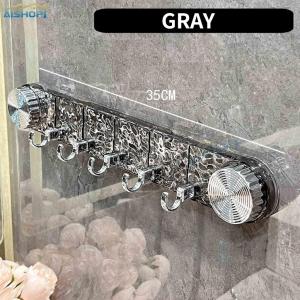 [SG Seller]5 Hooks Robe Coat Hangers for Bathroom Accessories Rotating Suction Cup 5 Row Foldable Hooks Strong Suction Bathroom Kitchen Adhesive Hook