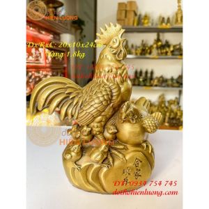 Tượng gà gia đình bằng đồng (DxRxC 20x10x24cm nặng 18kg)