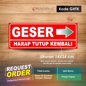 Stiker Geser Harap Tutup Kembali + Laminasi Kode Ghtk Merah