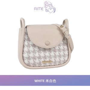 [PRE-ORDER] SAIME | Synthetic Leather Houndstooth Small Square Bag - Aime Empire (ETA:2023-11-25)