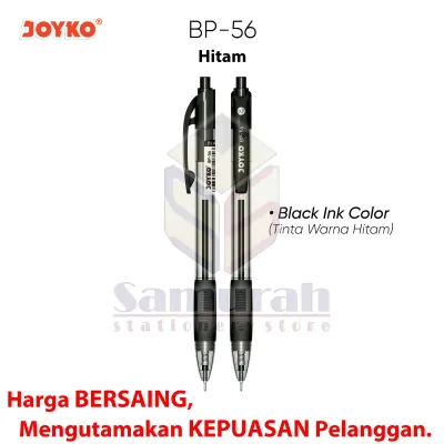 Pulpen Joyko Cetek BP 56 / Ball Pen BP-56 0.7 mm Ballpen Click Hitam - Biru - Merah isi 12 Cetik murah