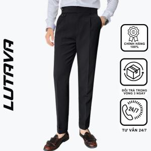 Quần âu nam hàn quốc LUTAVA quần vải nam công sở cao cấp cạp cao phong cách lịch lãm sang trọng không bai xù QD304