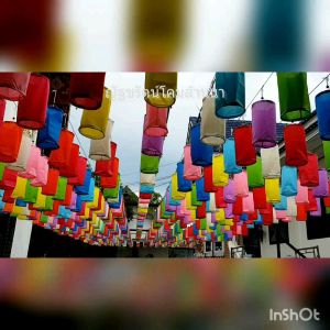 โคมกระบอกพับได้ 20ลูก คลองมือประดับ สีเขียว