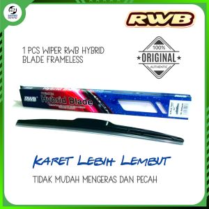 Wiper Mobil RWB Frameless Hybrid Blade 14" 16" 18" 20" 21" 22" 24" 26" Premium
