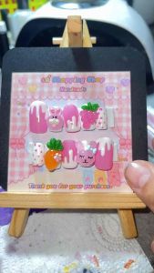 เล็บปลอมเล็บเจลแท้ %งานติดการ์ตูนน่ารักๆไซส์mยาวกลาง กาวตะไบ